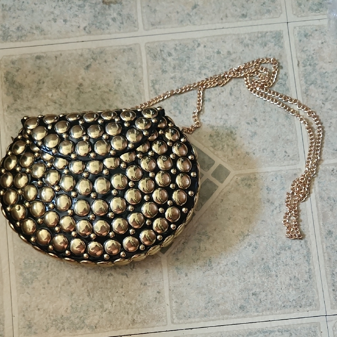 Ramla Gold Studded Chain Bag